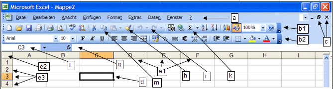 EXCEL-Bildschirm